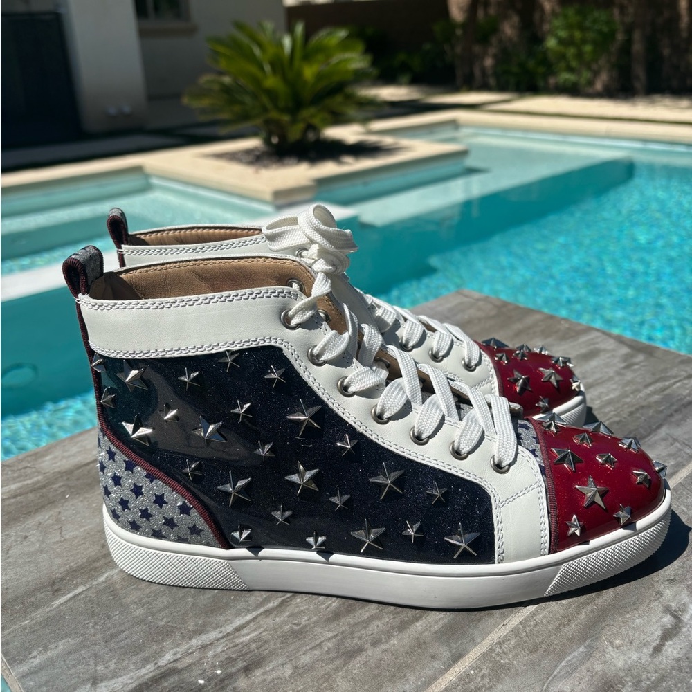 Studded High-Top Christian Louboutin Sneakers